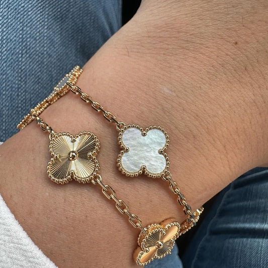 CLOVER STACK (WHITE + GOLD)