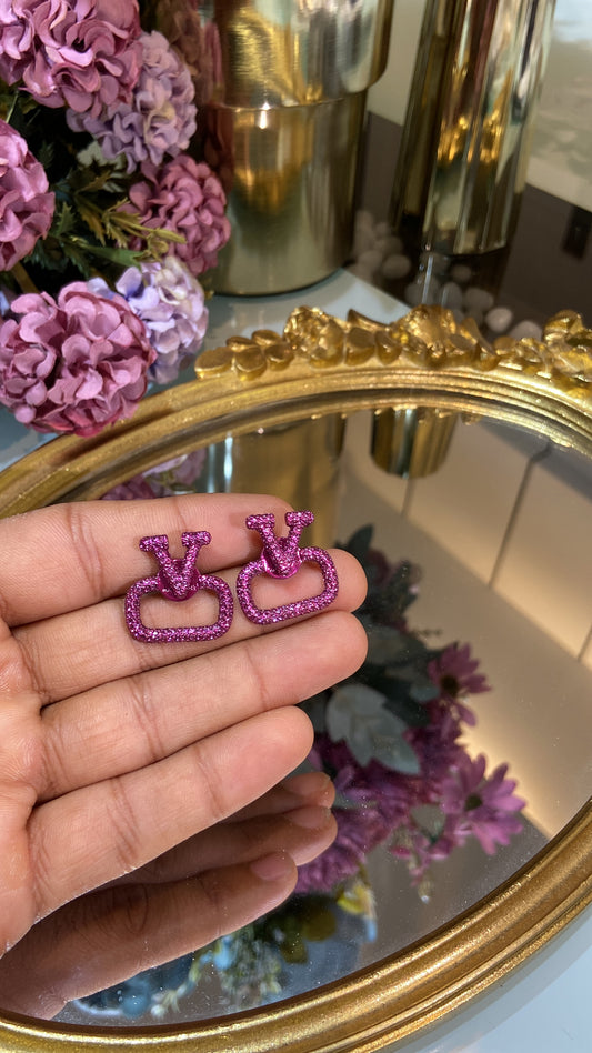 Val SIGNATURE PURPLE EMBELLISHED earrings