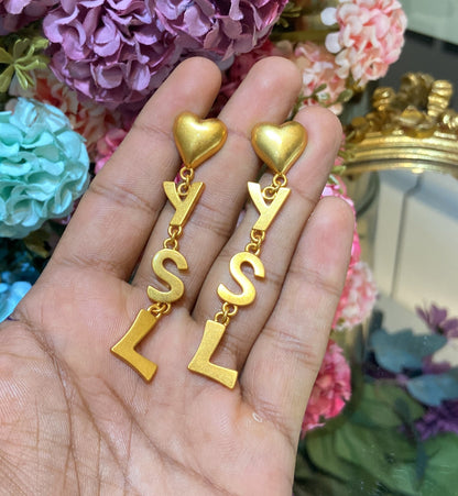 YL heart gold earrings