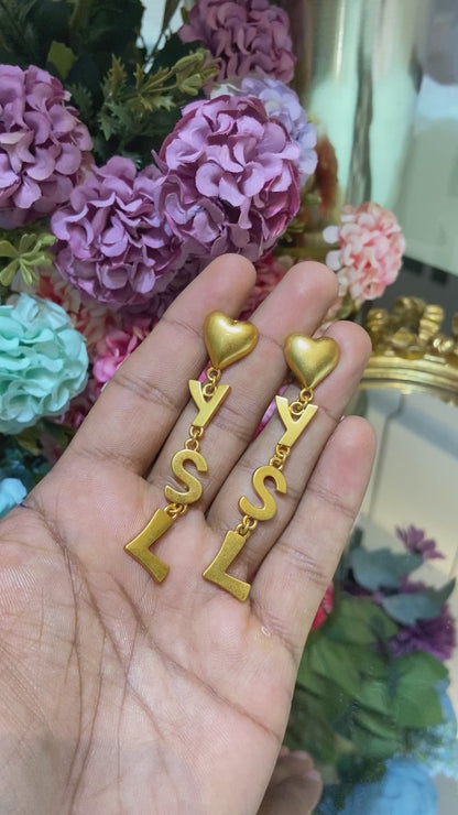 YL heart gold earrings