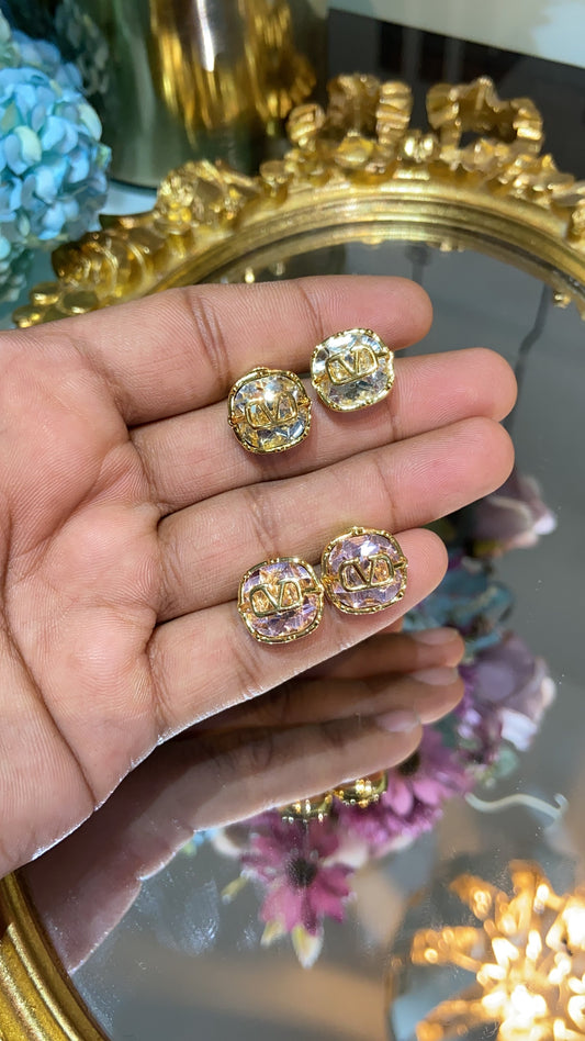 VAL CRYSTAL mini studs  (COLOURS AVAILABLE)