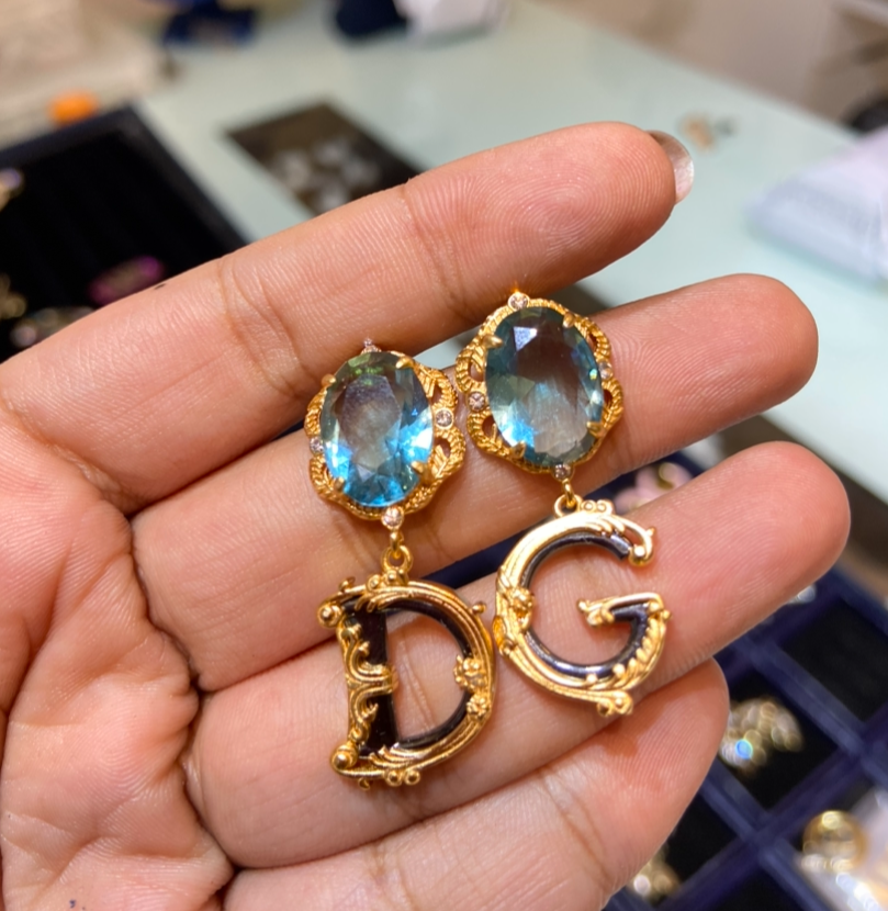 DG blue stone earrings