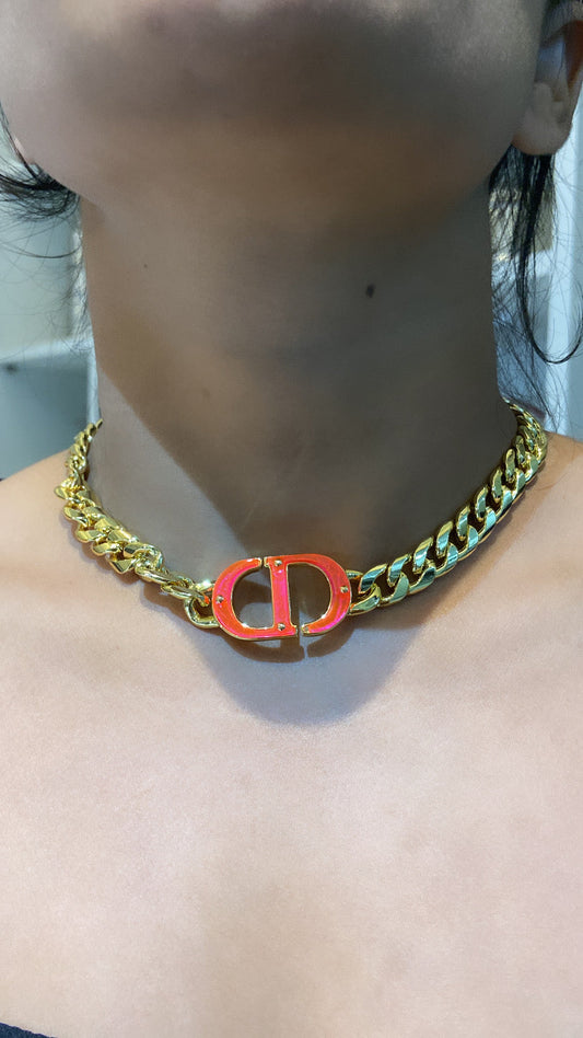 CD PINK LINK CHAIN NECKLACE