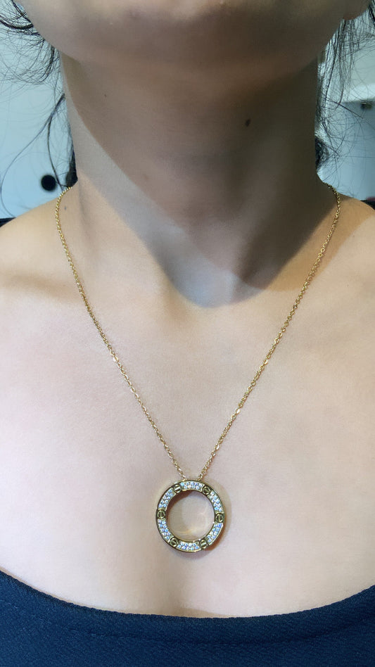 Love Diamanté pendant chain