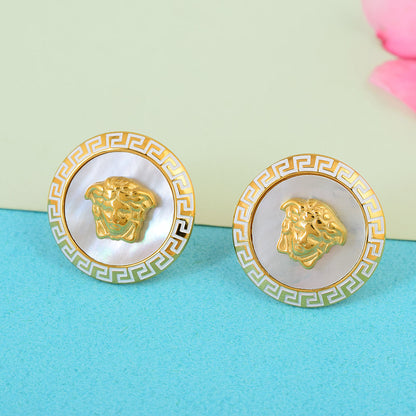 Ver Medusa white gold studs