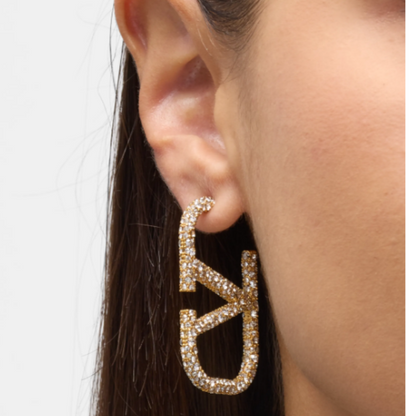 Val encrusted diamond hoops !!