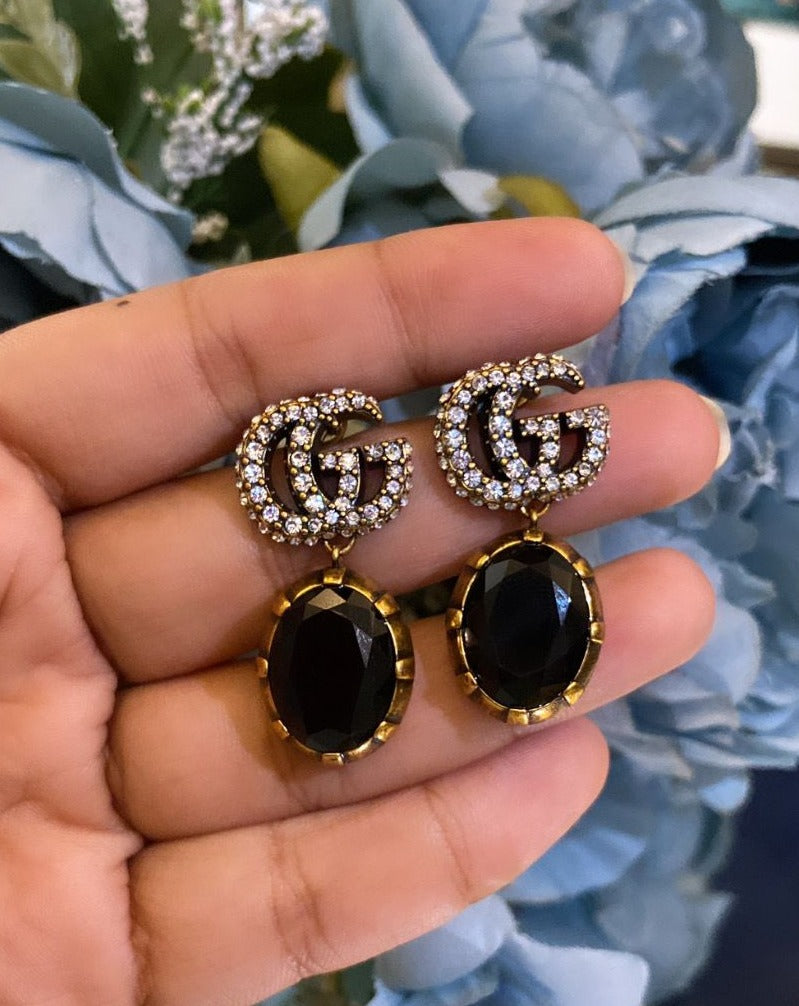 GG CRYSTAL DROP EARRINGS (COLOURS AVAILABLE)