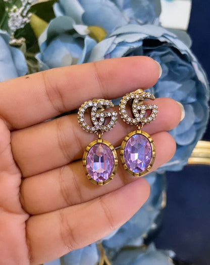 GG CRYSTAL DROP EARRINGS (COLOURS AVAILABLE)